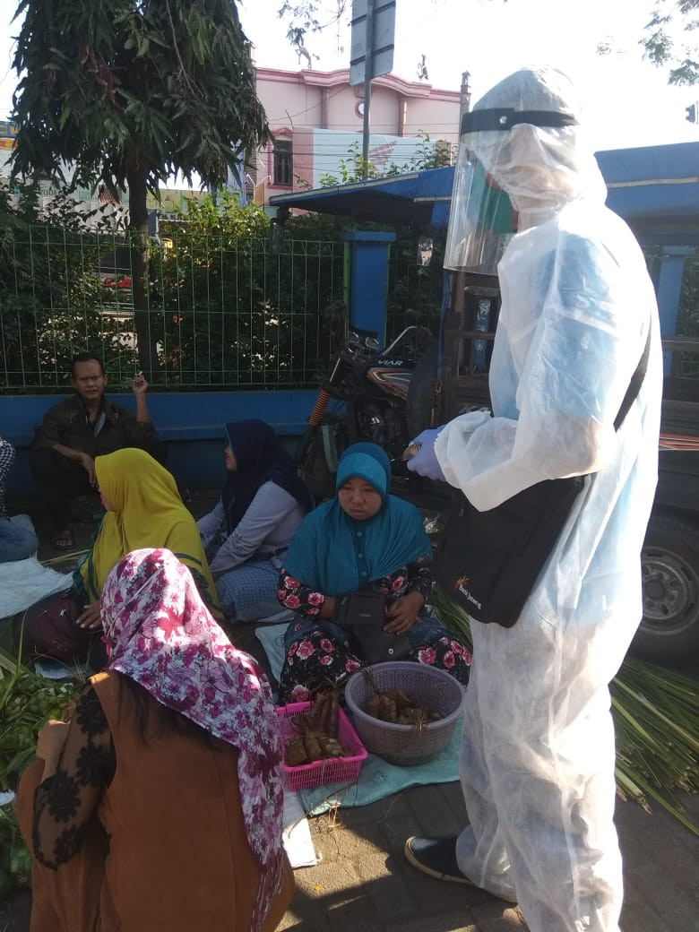 UPTD Paswil V Pasar Karanganyar Sudah Menggunakan Perlengkapan  APD Siap Terjun Ke Lapangan