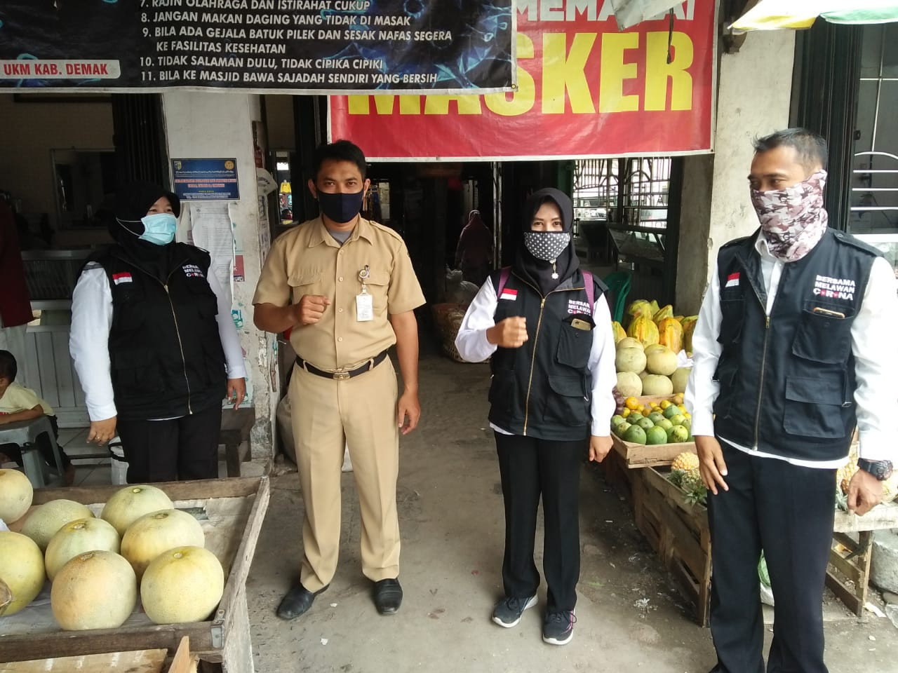 Penjagaan Di Pasar Brambang Serta Apel Pagi Pembukaan Kegiatan Senin 19 Oktober 2020