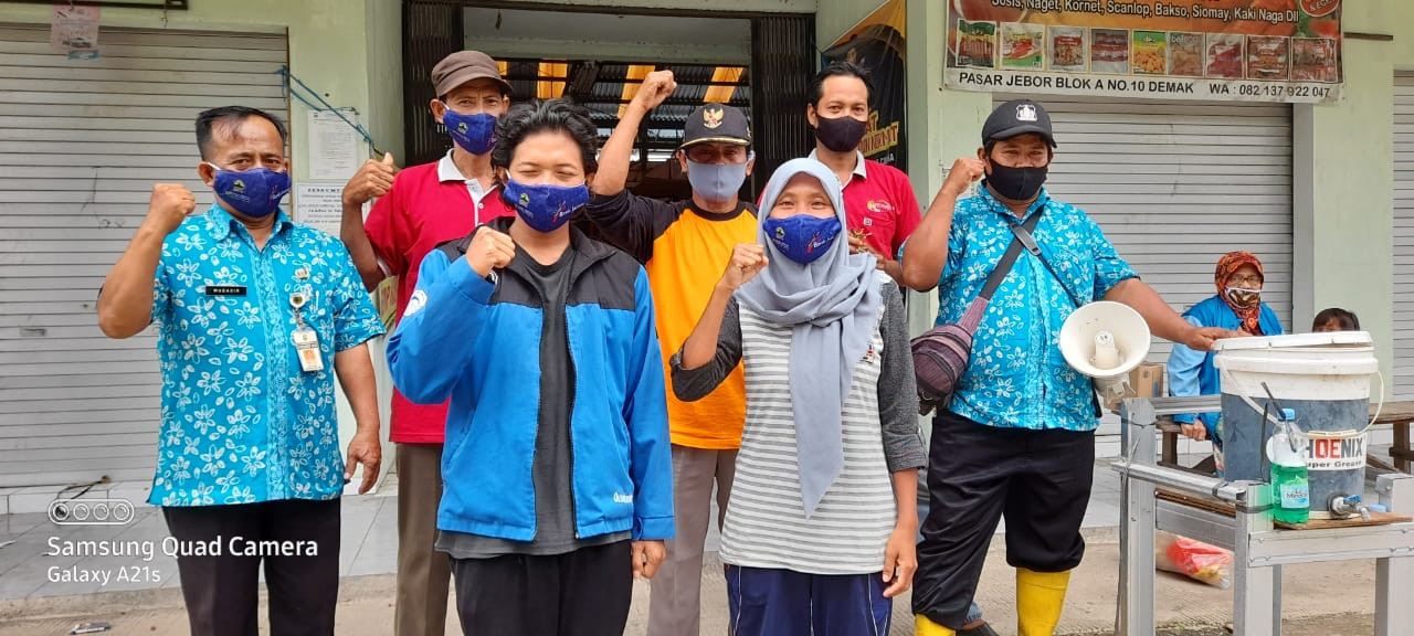 Penjagaan Pasar Kabupaten Demak DI UPTD Paswil V Pasar Jebor Serta Apel Siang Protokol Kesehatan 