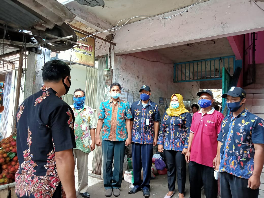 Penjagaan Pasar Kabupaten Demak DI UPTD Paswil V Pasar Gajah Serta Apel Siang Protokol Kesehatan 