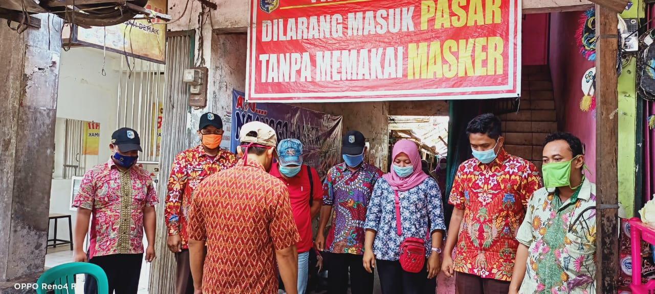 Penjagaan Pasar Kabupaten Demak DI UPTD Paswil V Pasar Gajah Serta Apel Pagi Protokol Kesehatan 